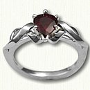 #9: 14kt white gold Alexandra Engagement Ring set with a 1.04ct Pear shaped Ruby ( deep rich red in color)