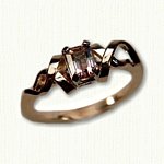 #1: Alexandra engagement ring in 14kt yellow gold set with and emerald cut pink sapphire