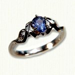 #3: 14kt yellow gold Alexandra set with a Pear shaped Blue Sapphire