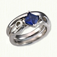 Platinum Danielle Mounting with Compass Set Blue Sapphire