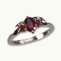 Deborah Style Engagement Ring set with an Oval Garnet