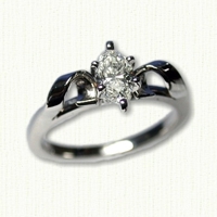 14Kt white gold 'Deborah' Engagement Ring set with pear shaped diamond.