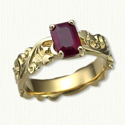 Custom engagement ring ruby