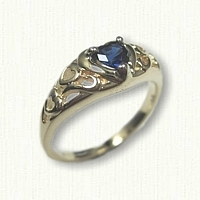 14kt Yellow Gold Promise Ring set with a Sapphire