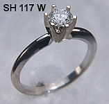 SH117 14kt white gold comfort fit engagement ring