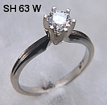 SH63 14kt white gold grooved engagement ring